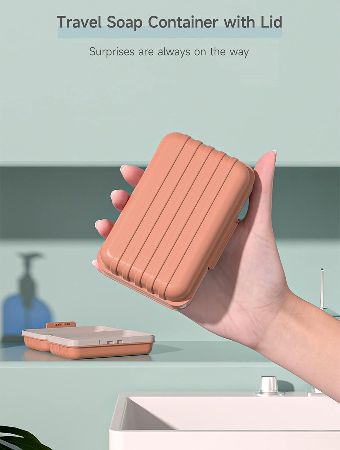 Travel Soap Dish with Lid – Portable Leakproof Soap Case with Drain Tray