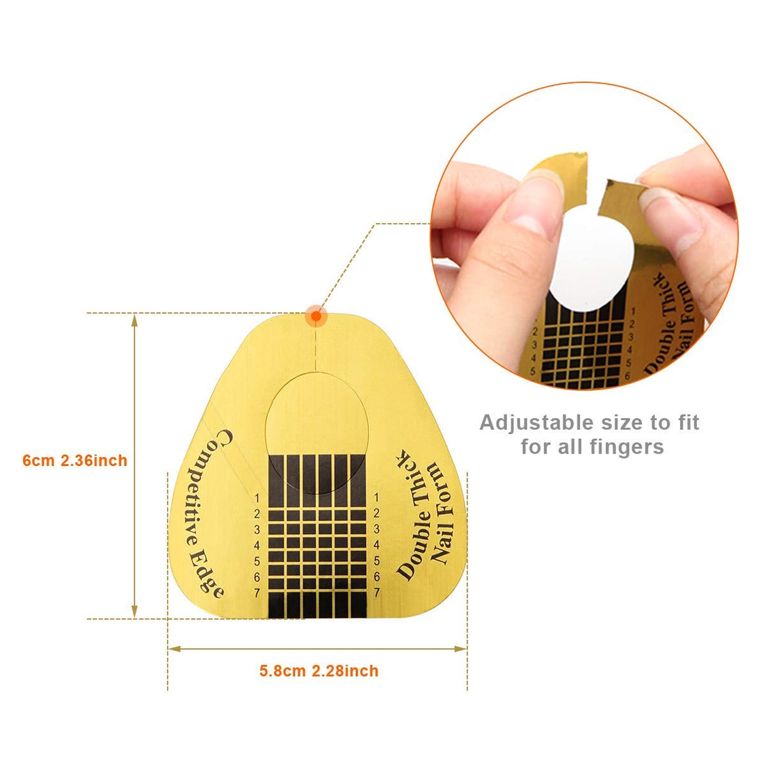 Gold Horseshoe Nail Forms – 200 Pcs Nail Extension Tips & UV Gel Guide Stickers