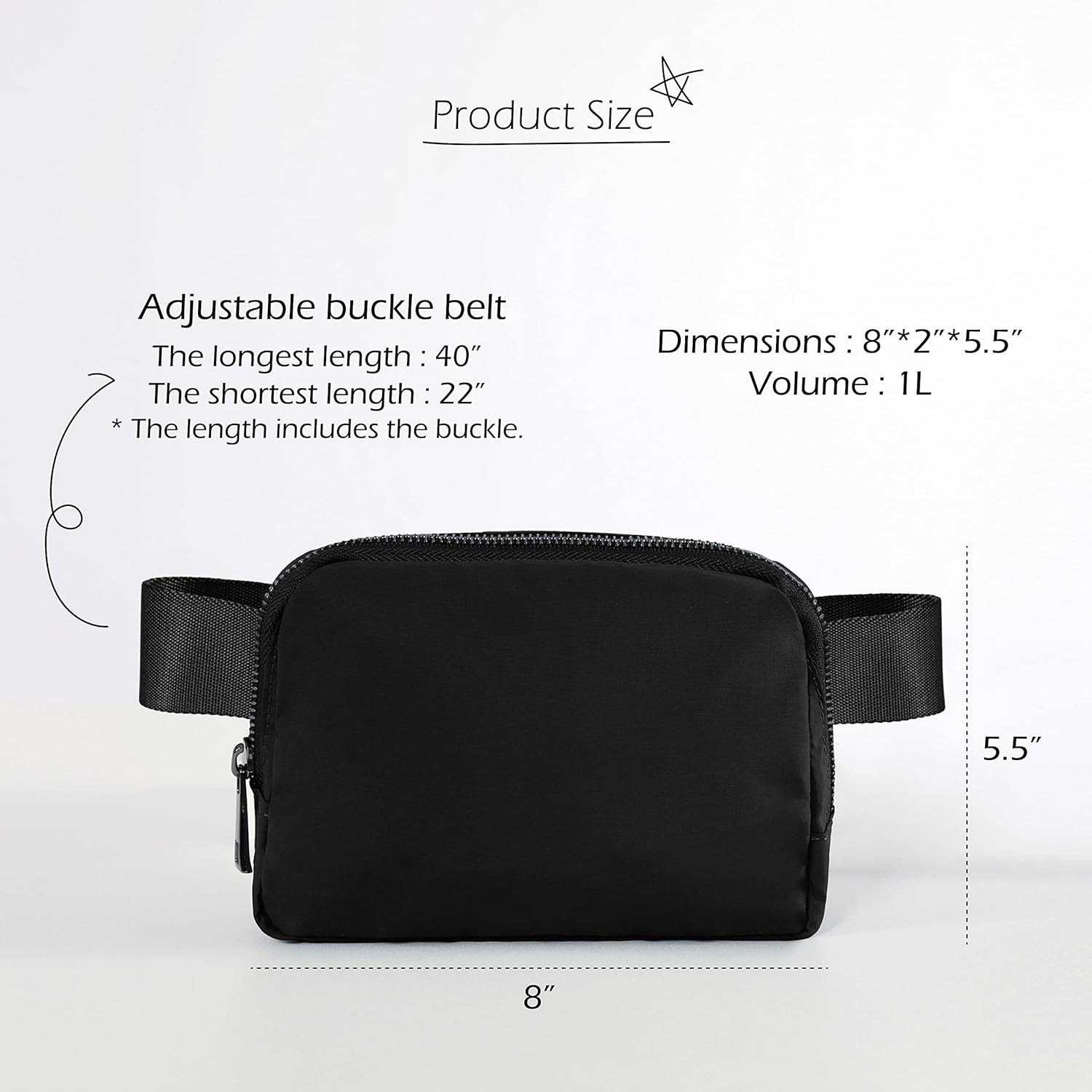 Unisex Mini Belt Bag – Lightweight Small Fanny Pack with Adjustable Strap