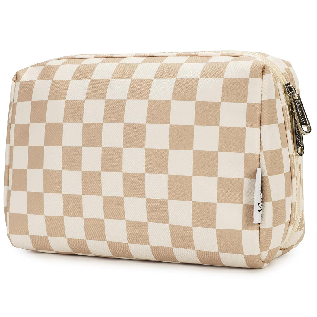 Narwey Checkered Makeup Bag – Large Travel Cosmetic Organizer toiletry bag