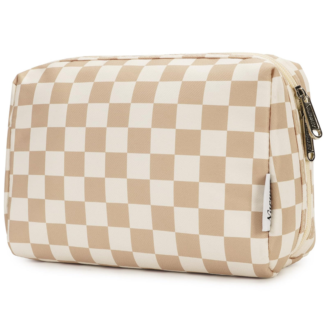 Narwey Checkered Makeup Bag – Large Travel Cosmetic Organizer toiletry bag