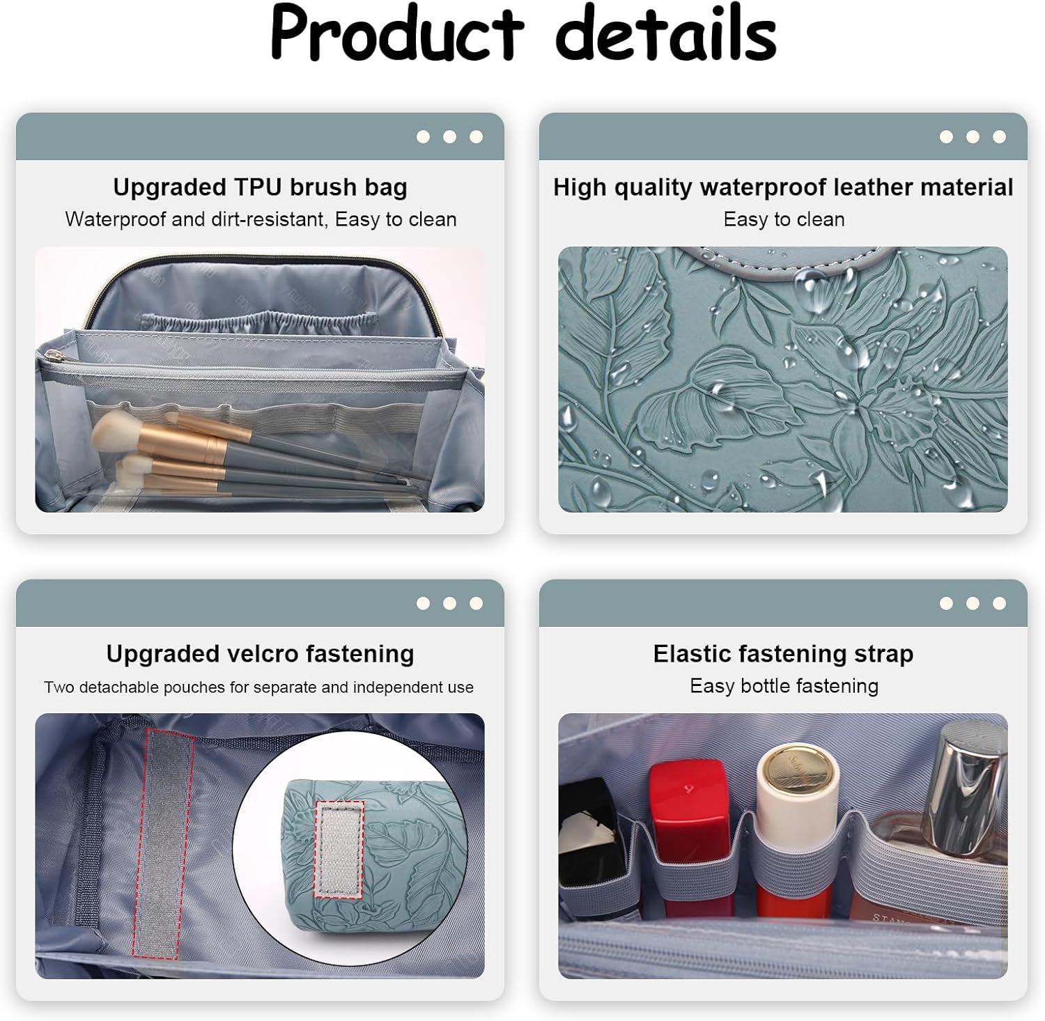 Travel Makeup Bags Cosmetic Organizer Bag: 3-Set Large