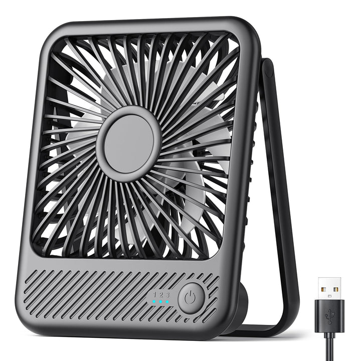 USB Desk Fan – Ultra Quiet 5” Personal Fan with 3 Speeds & 180° Tilt