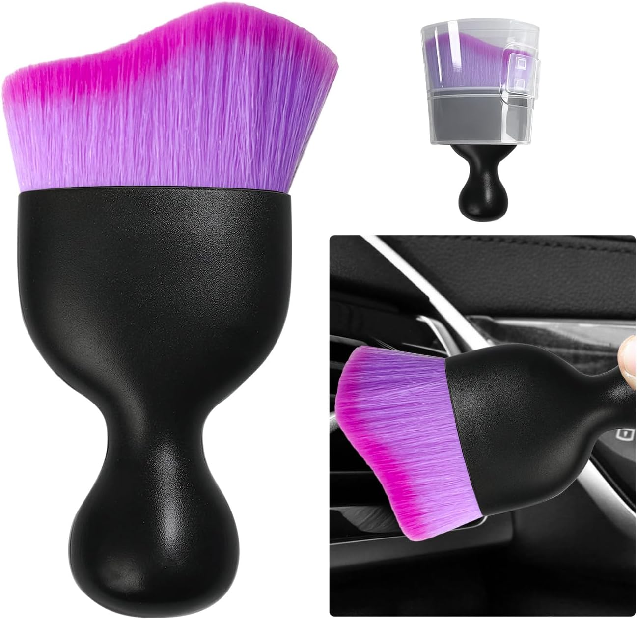 Car Detailing Brush with Curved Soft Bristles – Interior Cleaning Tool