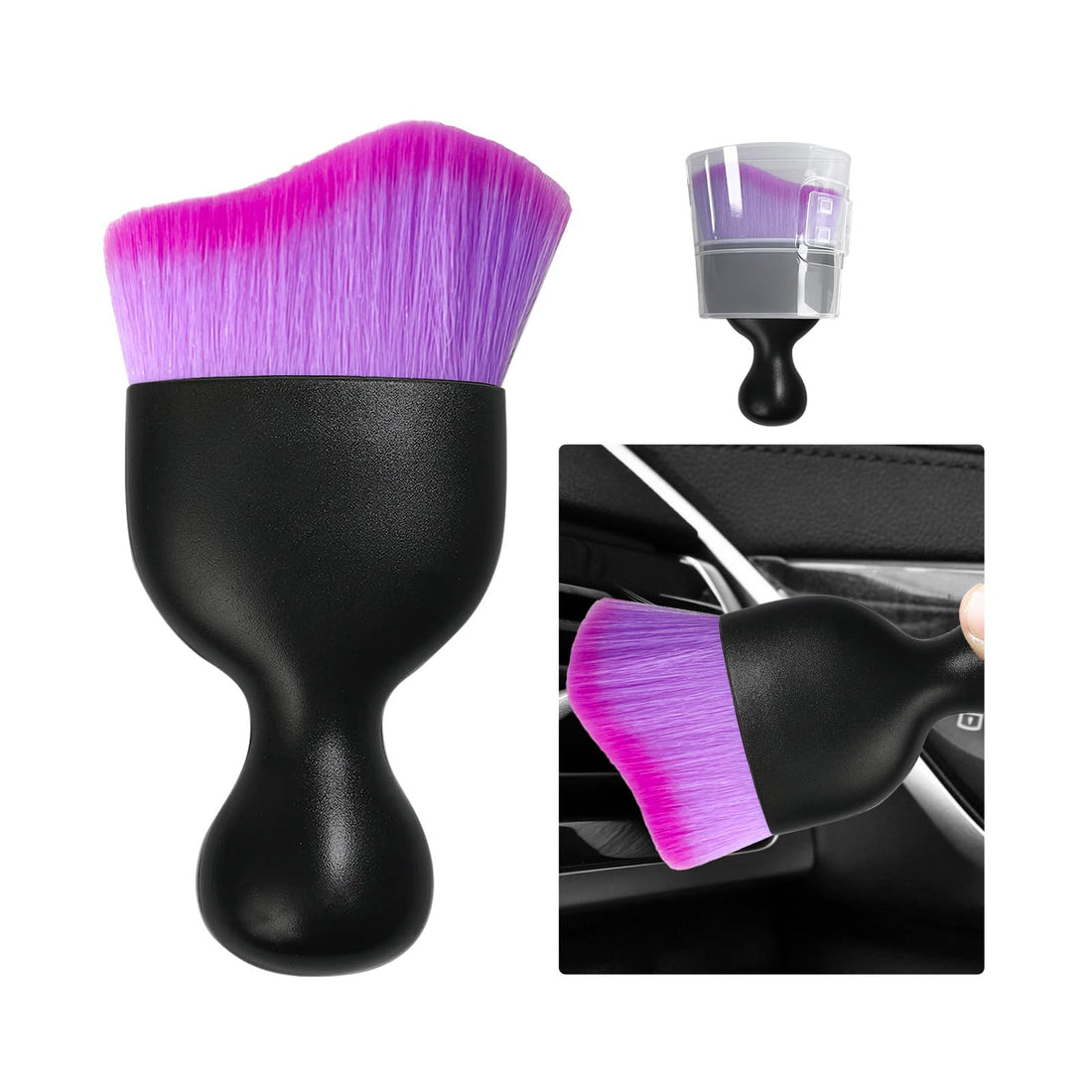 Car Detailing Brush with Curved Soft Bristles – Interior Cleaning Tool