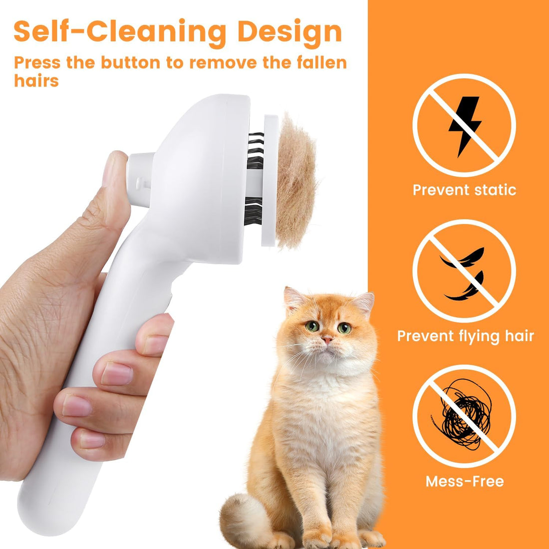 3-in-1 Cat Steam Brush – Pet Spray Hair Removal Comb for Shedding