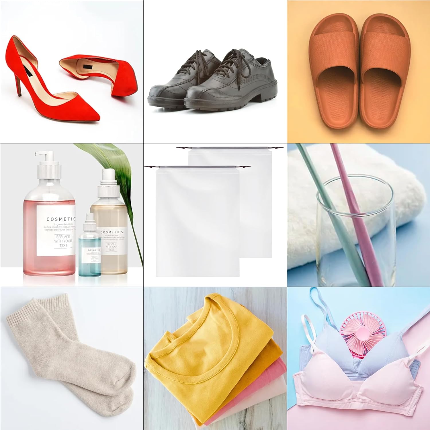 30 Pack Clear Shoe Bags for Travel – Waterproof Transparent Drawstring