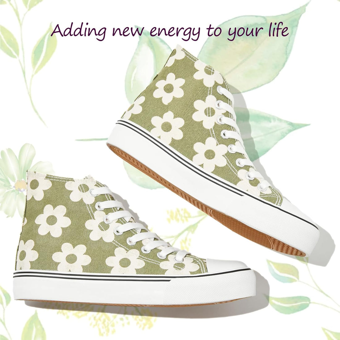 Women’s High-Top Canvas Sneakers – Lace-Up Casual Walking Shoes
