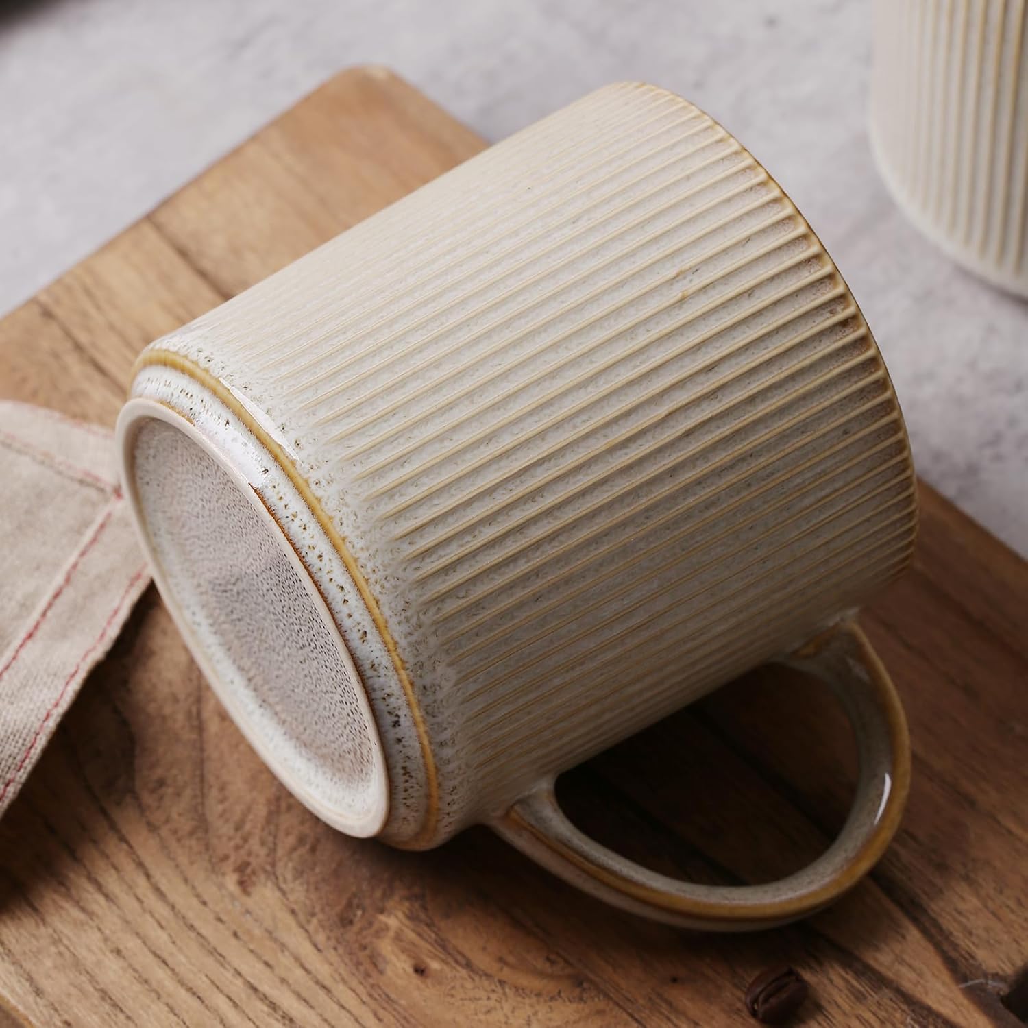 Set of 4 Ceramic Coffee Mugs – 16 oz Porcelain Cups with Large Handles
