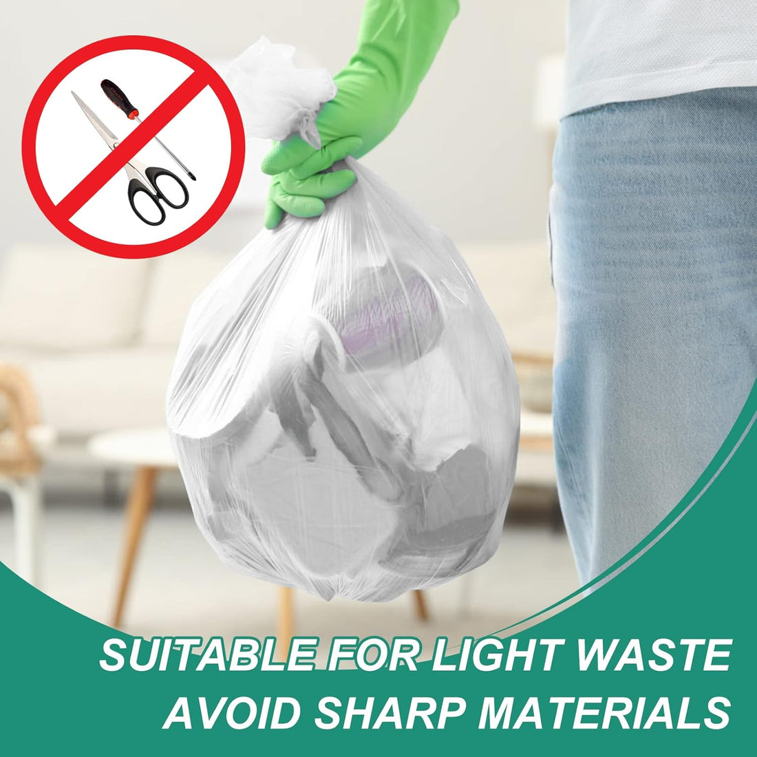 4 Gallon Trash Bag Strong, Leakage-Free, Small Garbage Bags