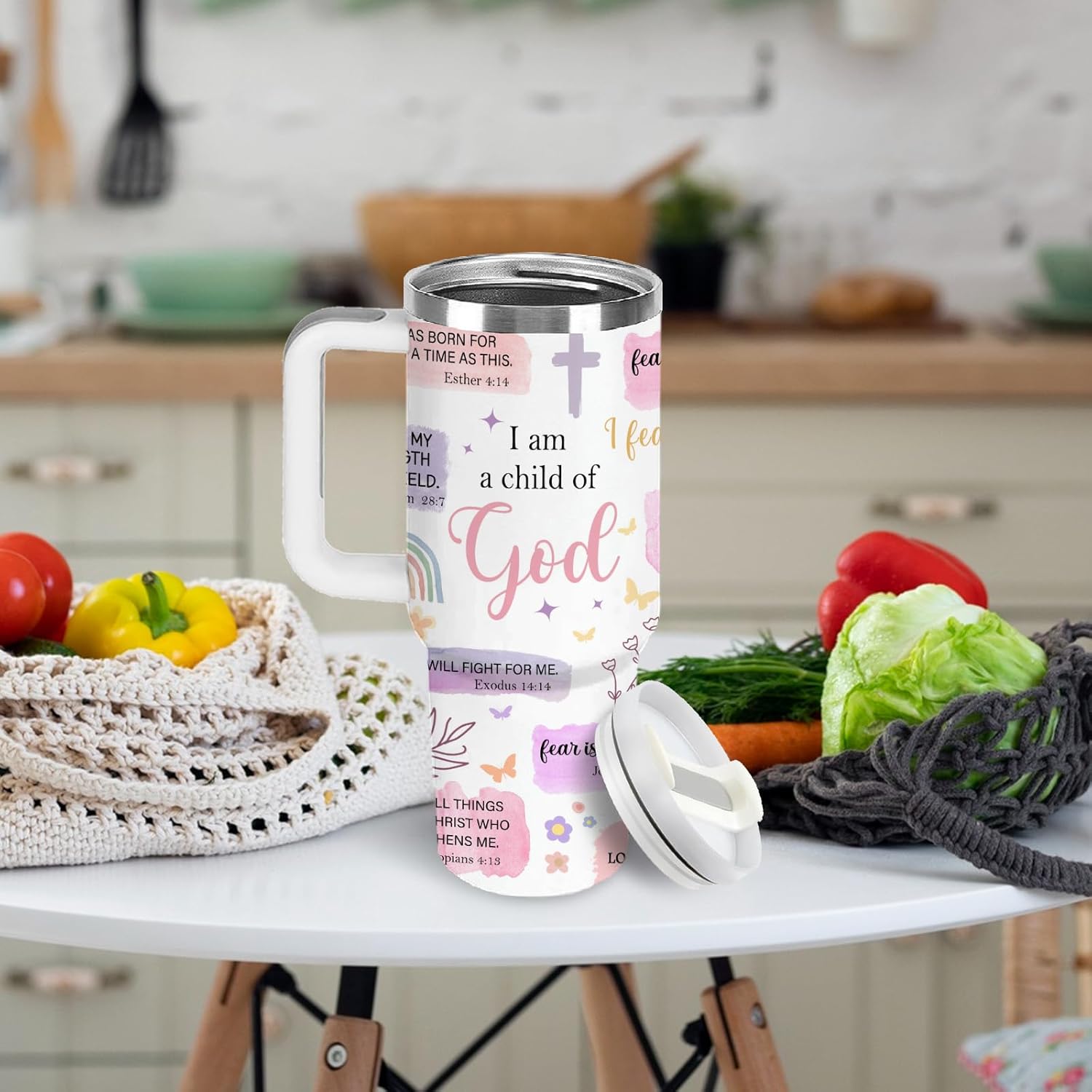 Pink “Child of God” Travel Tumbler – Inspirational Christian Gift for Women