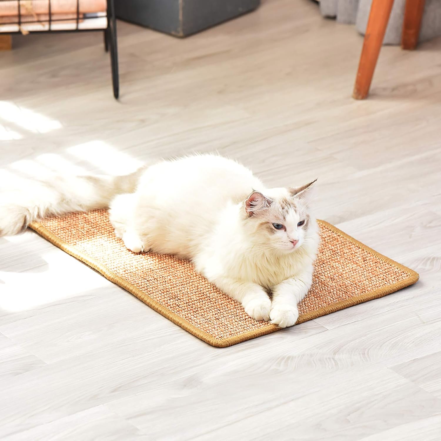 Cat Scratcher Mat – 23.6 x 15.7 Inch Natural Sisal Scratching  Floor Mat
