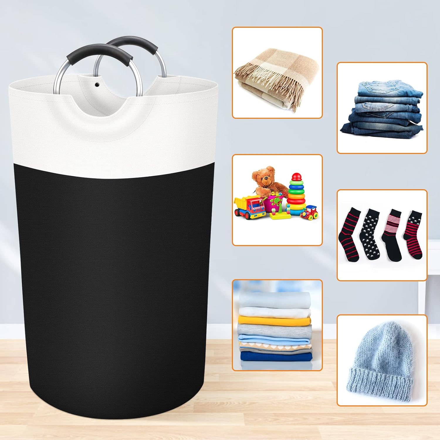 90L Extra-Large Collapsible Laundry Hamper – Waterproof, Lightweight