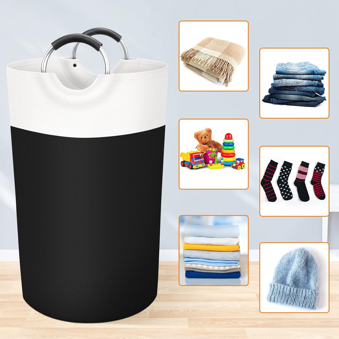 90L Extra-Large Collapsible Laundry Hamper – Waterproof, Lightweight