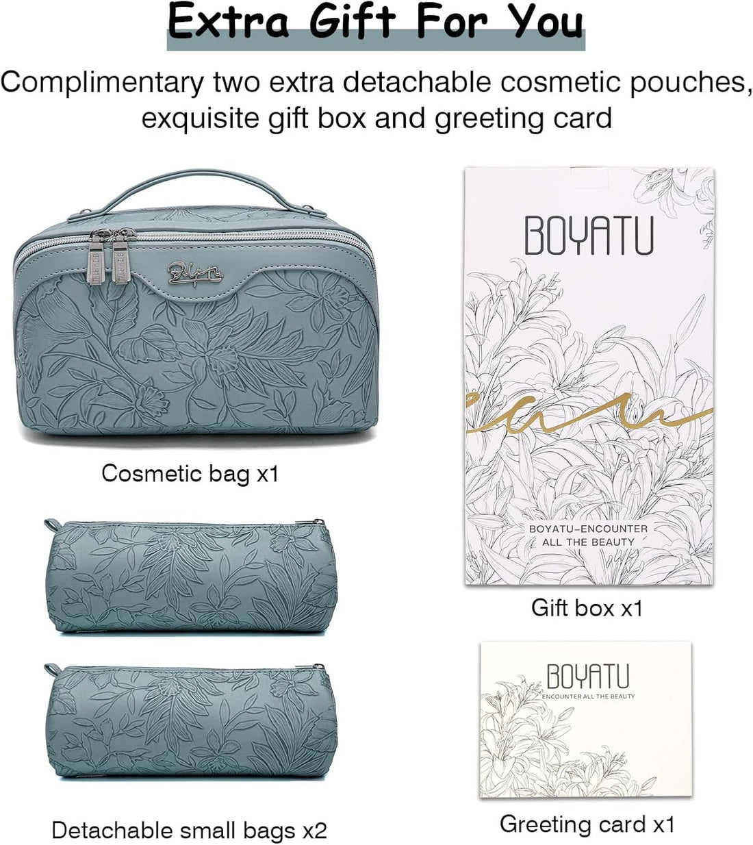 Travel Makeup Bags Cosmetic Organizer Bag: 3-Set Large