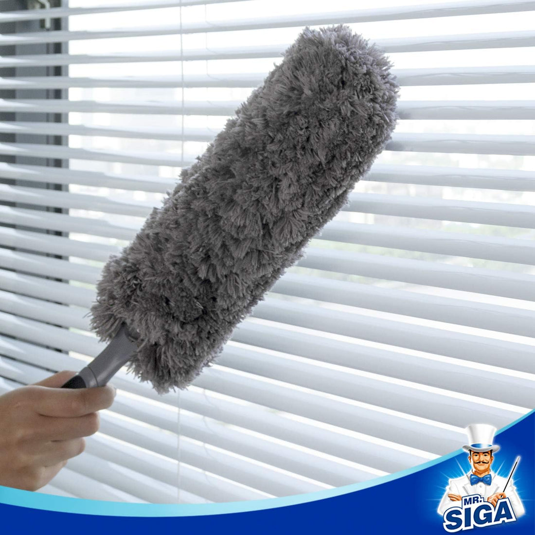 Lint Free Microfiber Duster, Washable Duster for Household Cleaning Gray