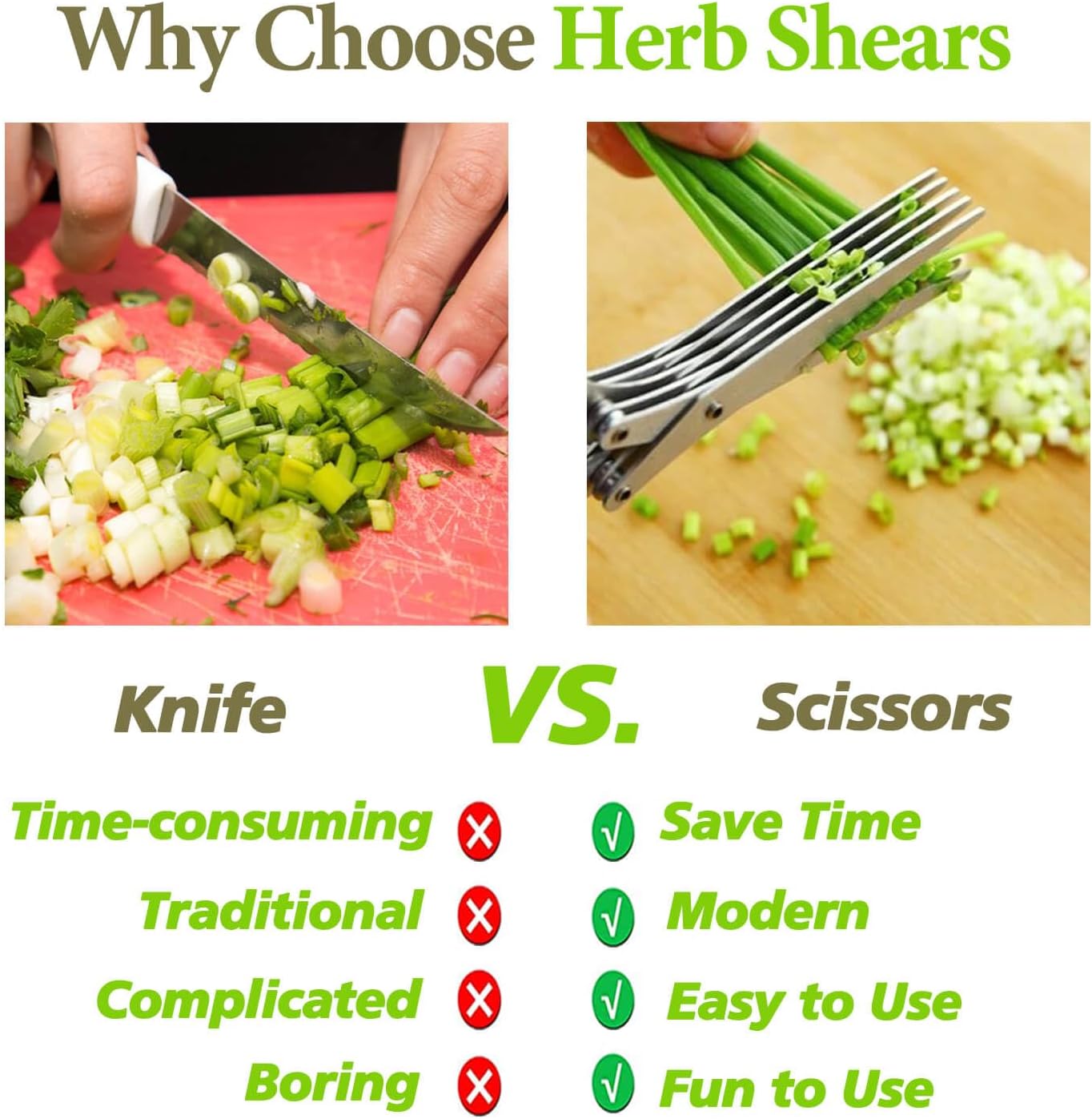 Upgraded Herb Scissors, Effortless Herb Shears Cutter Tool