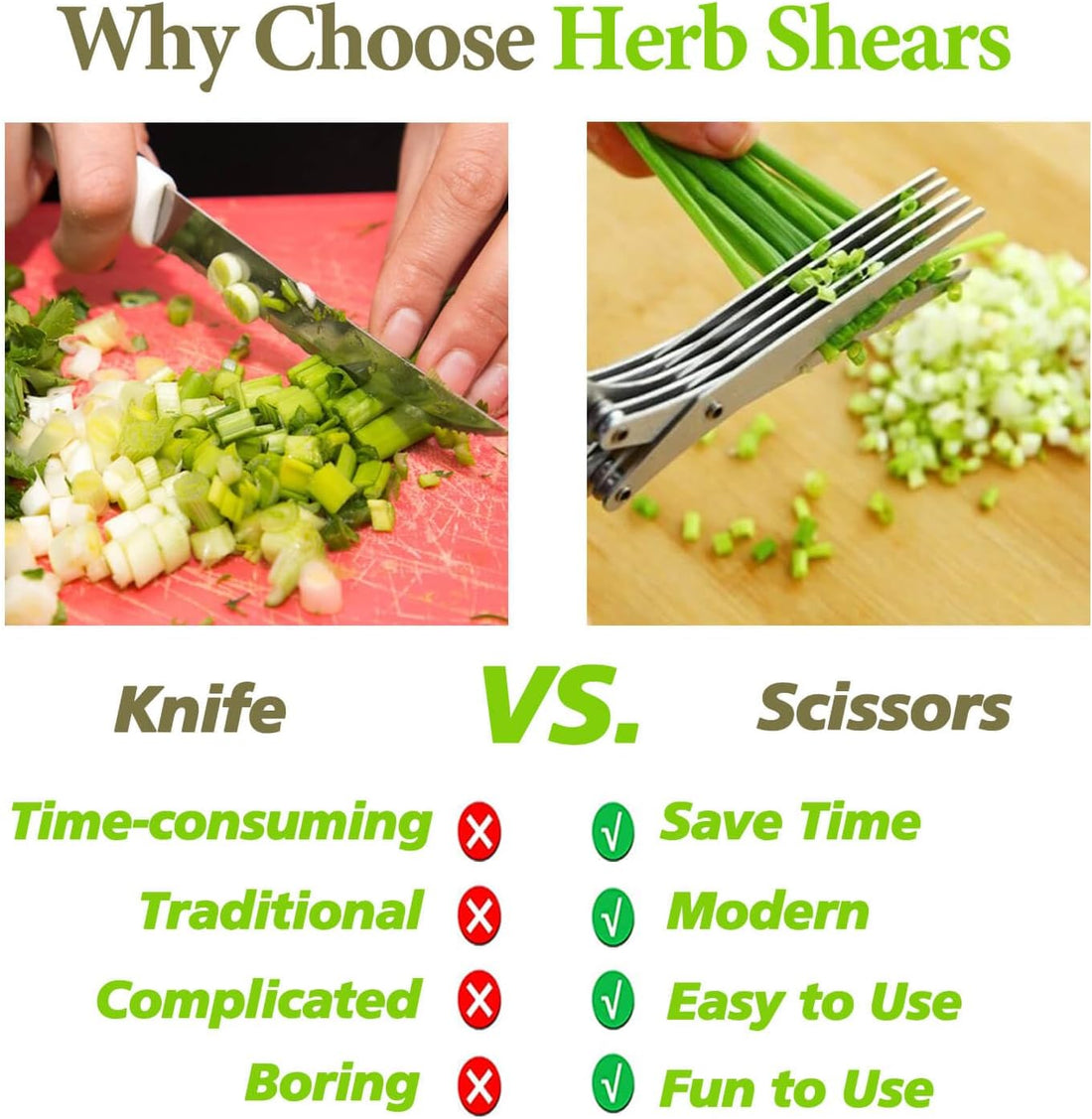 Upgraded Herb Scissors, Effortless Herb Shears Cutter Tool
