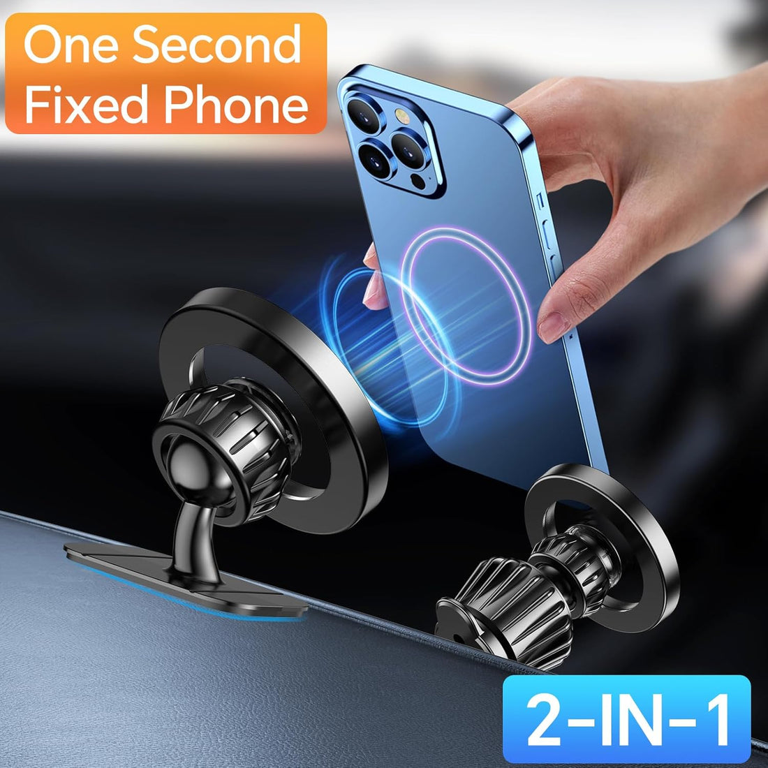 MagSafe Car Mount – 360° Magnetic Dash Phone Holder