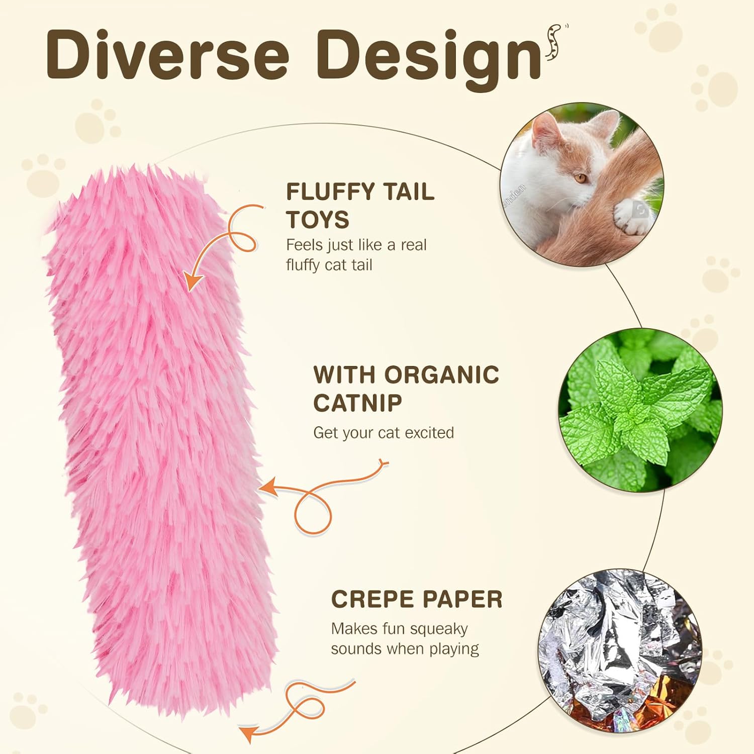 Cat Toys Cat Pillows, 3 Pack Interactive Cat Kicker Catnip Toys,