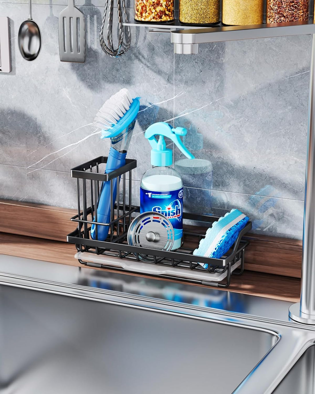 Consumest Sponge Holder for Kitchen Sink – Kitchen Caddy Organizer