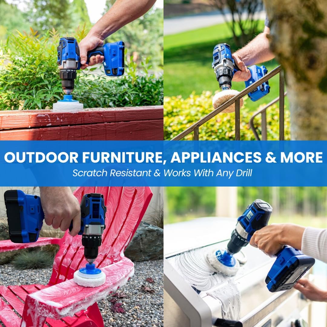 7 Pack Drill Brush Set for Deep Cleaning – Scratch Resistant – Ideal