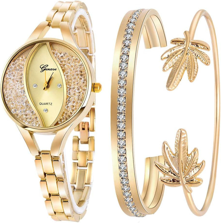 Weicam Women's Diamond Wristwatch Bangle Bracelet Jewelry