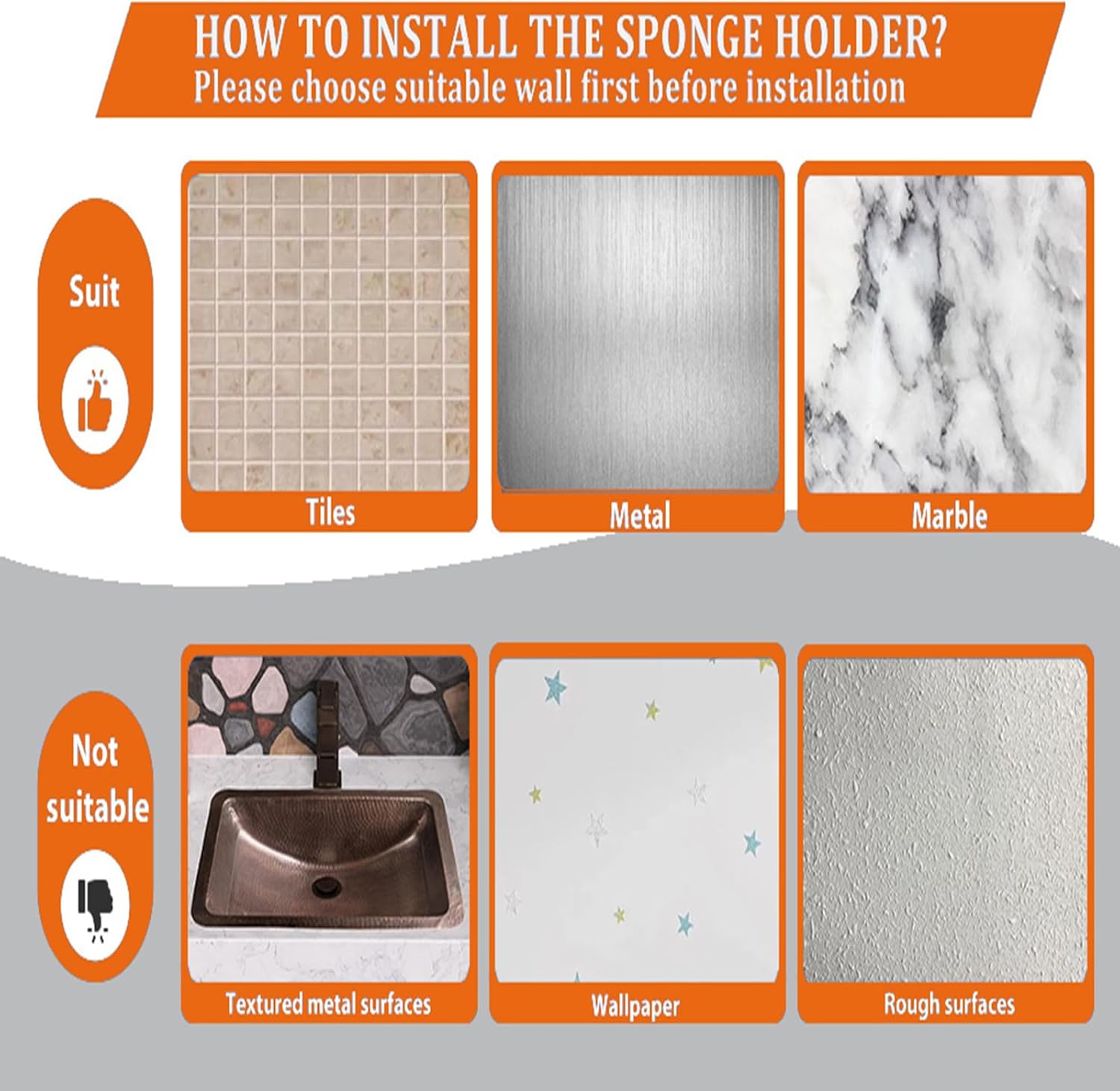 Sponge Holder Smiley Face – Kitchen Sink Caddy with 2 Suction Cups