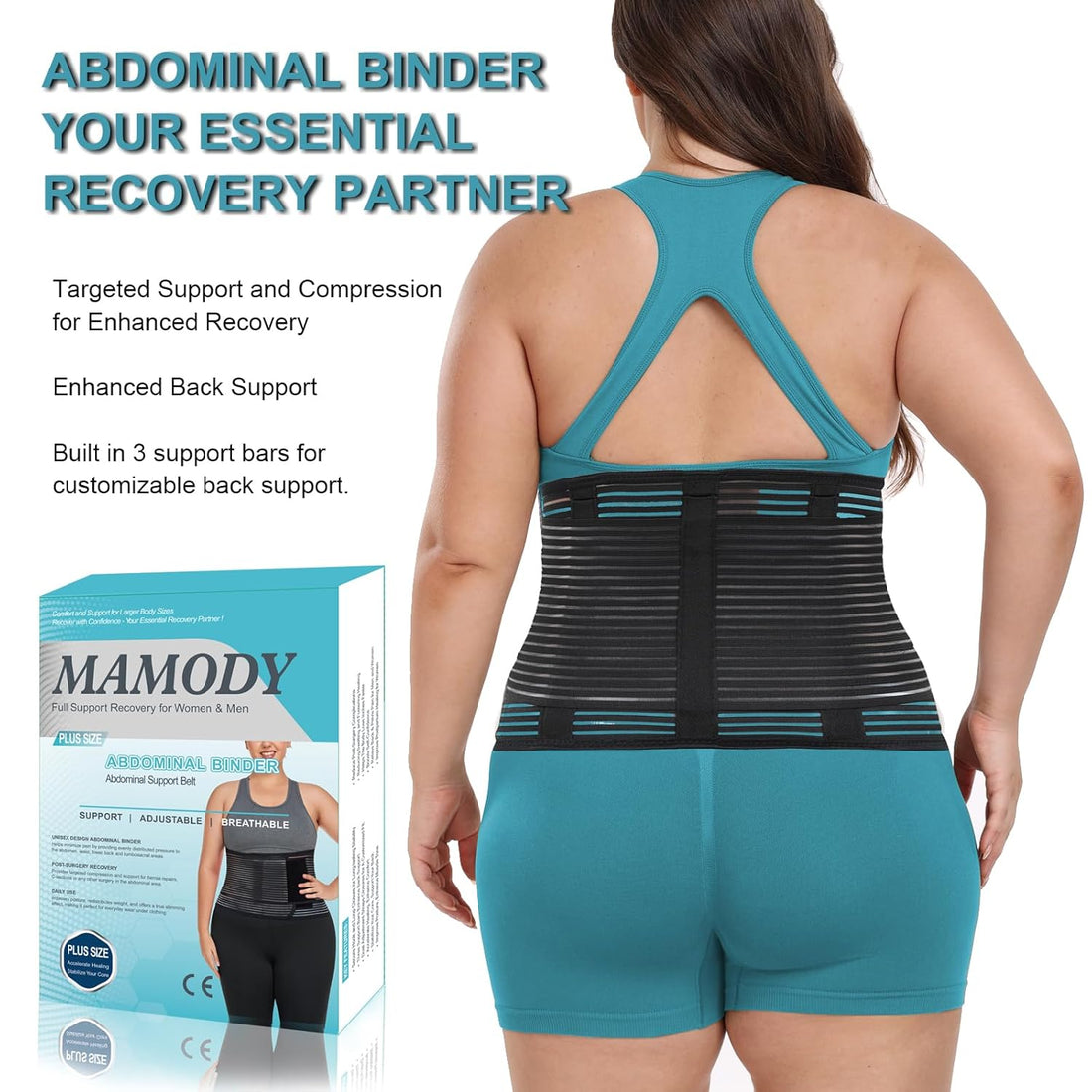 Plus Size Abdominal Binder – Post Surgery & Postpartum Belly Wrap L/XL