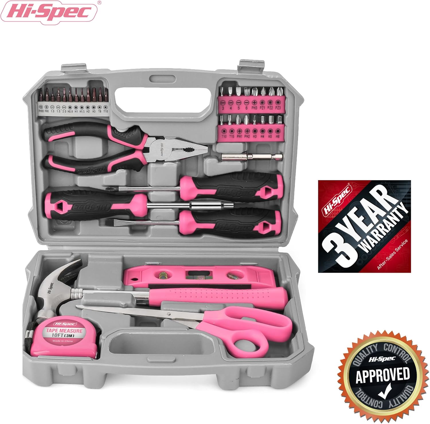 42-Piece Pink Tool Set for Women – Household DIY Toolkit with Storage