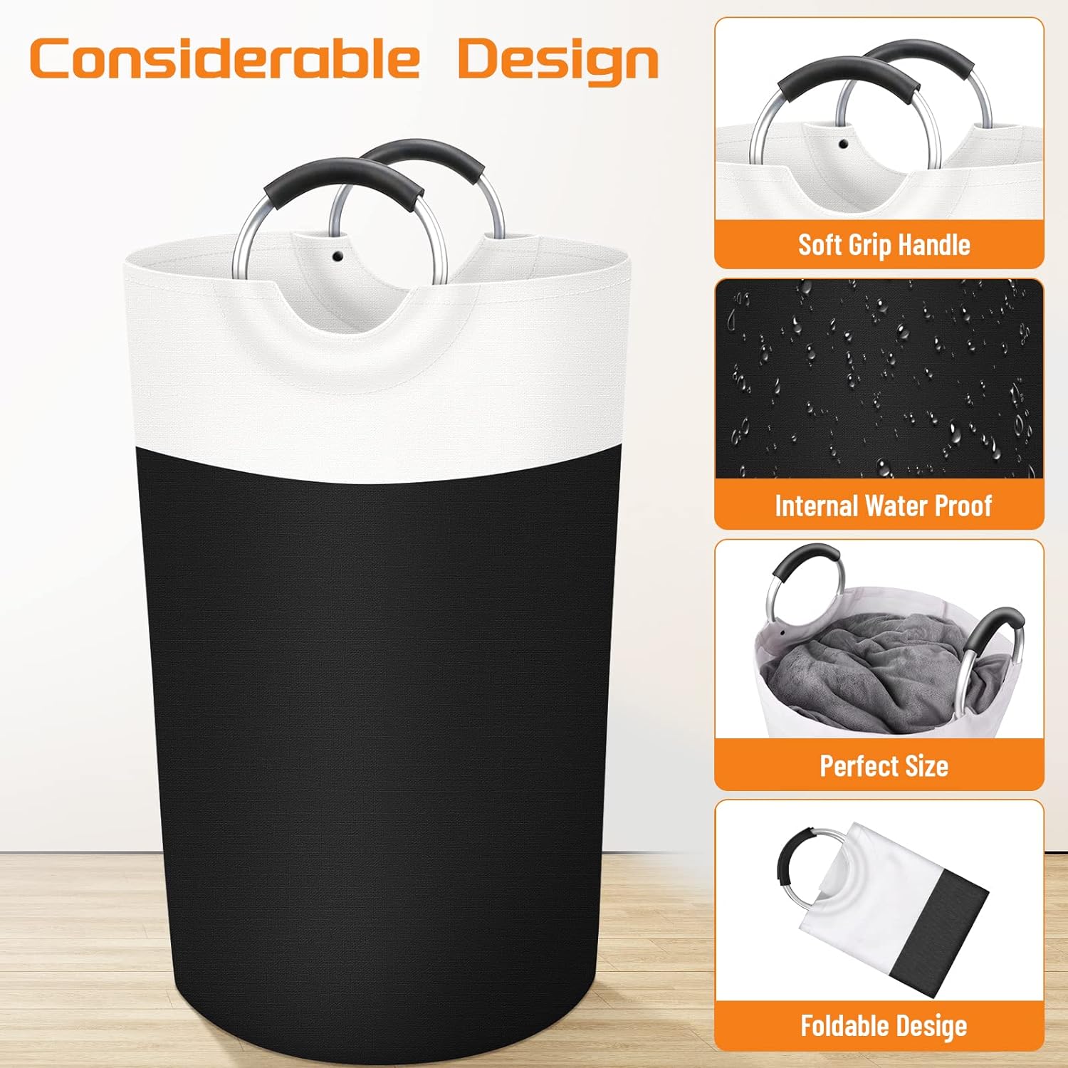 90L Extra-Large Collapsible Laundry Hamper – Waterproof, Lightweight
