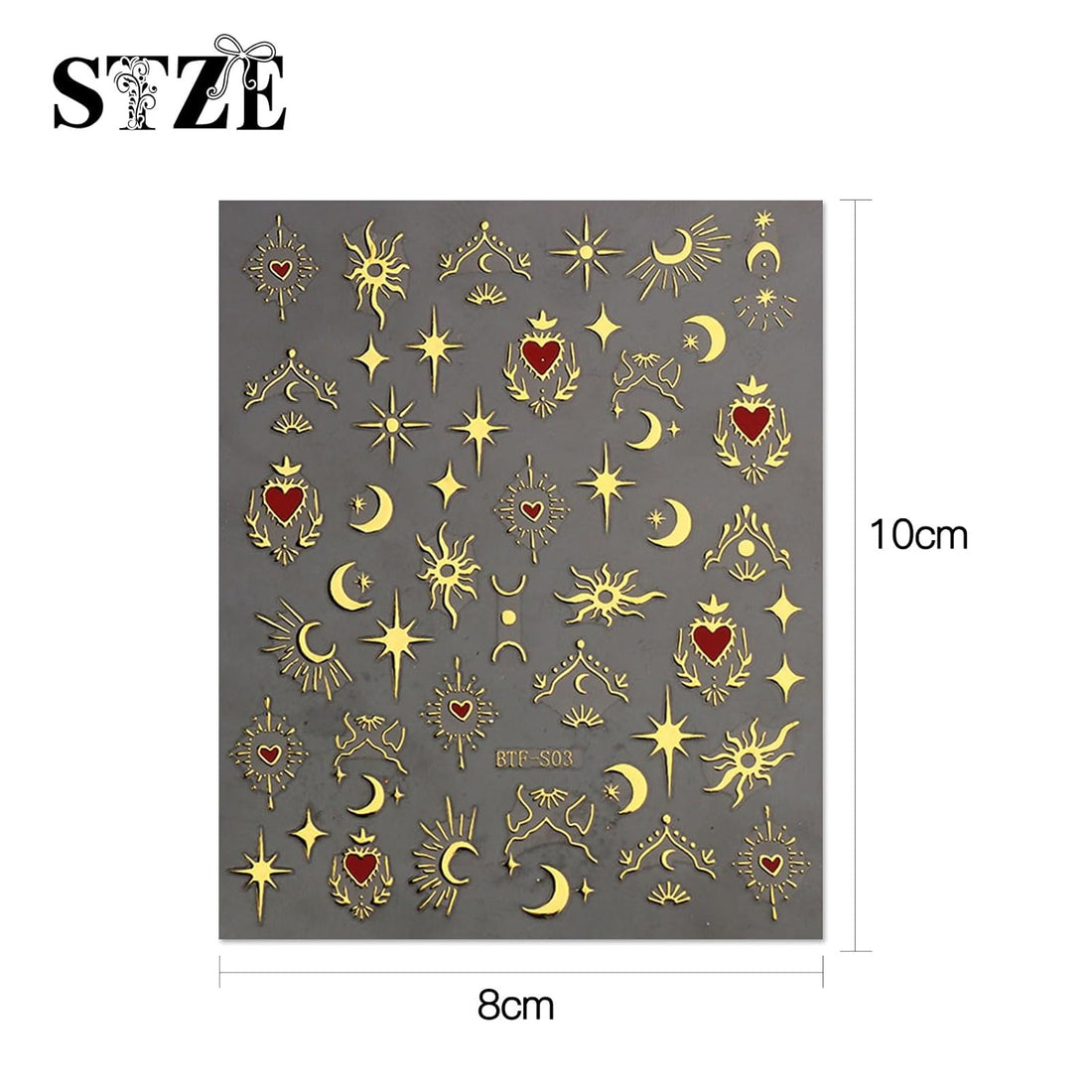 9 Sheets Moon & Star Nail Art Stickers – Self-Adhesive Pegatinas Uñas, Sun Nail Design Decals, Nail Supplies & Decoration Accessories