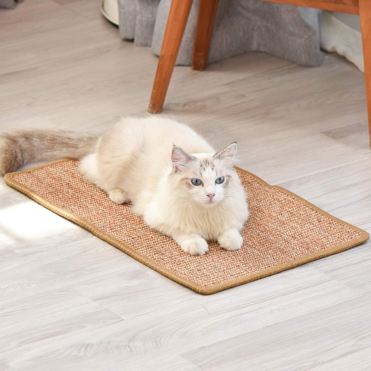 Cat Scratcher Mat – 23.6 x 15.7 Inch Natural Sisal Scratching  Floor Mat