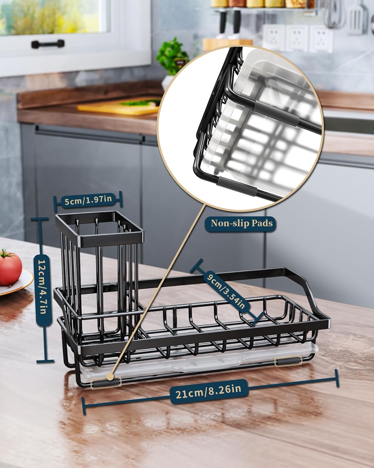 Consumest Sponge Holder for Kitchen Sink – Kitchen Caddy Organizer