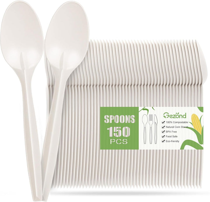Compostable Spoons – Biodegradable Heavy-Duty Disposable Cutlery