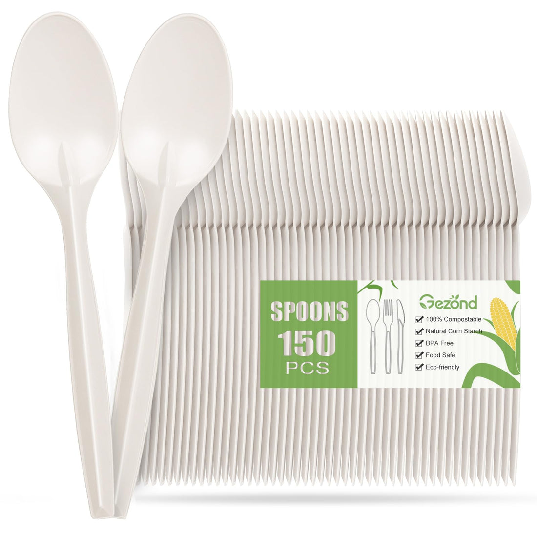 Compostable Spoons – Biodegradable Heavy-Duty Disposable Cutlery