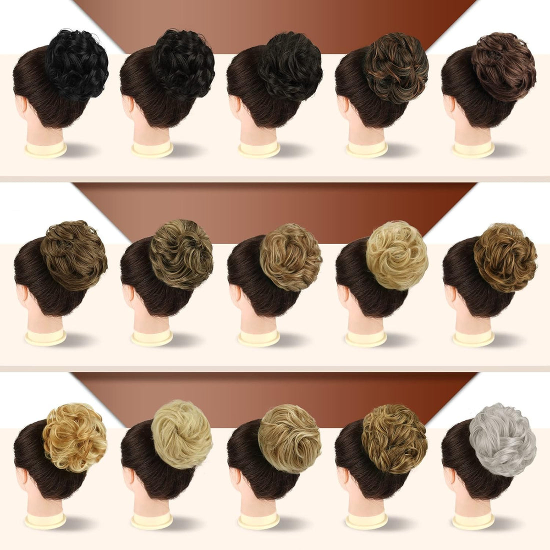 Sofeiyan Claw Clip Messy Bun Hairpieces – Wavy Curly Hair Bun Clip-in Claw Chignon Ponytail Hairpiece, Tousled Updo Synthetic Hair Extension for Women, Honey Blonde/Platinum Blonde