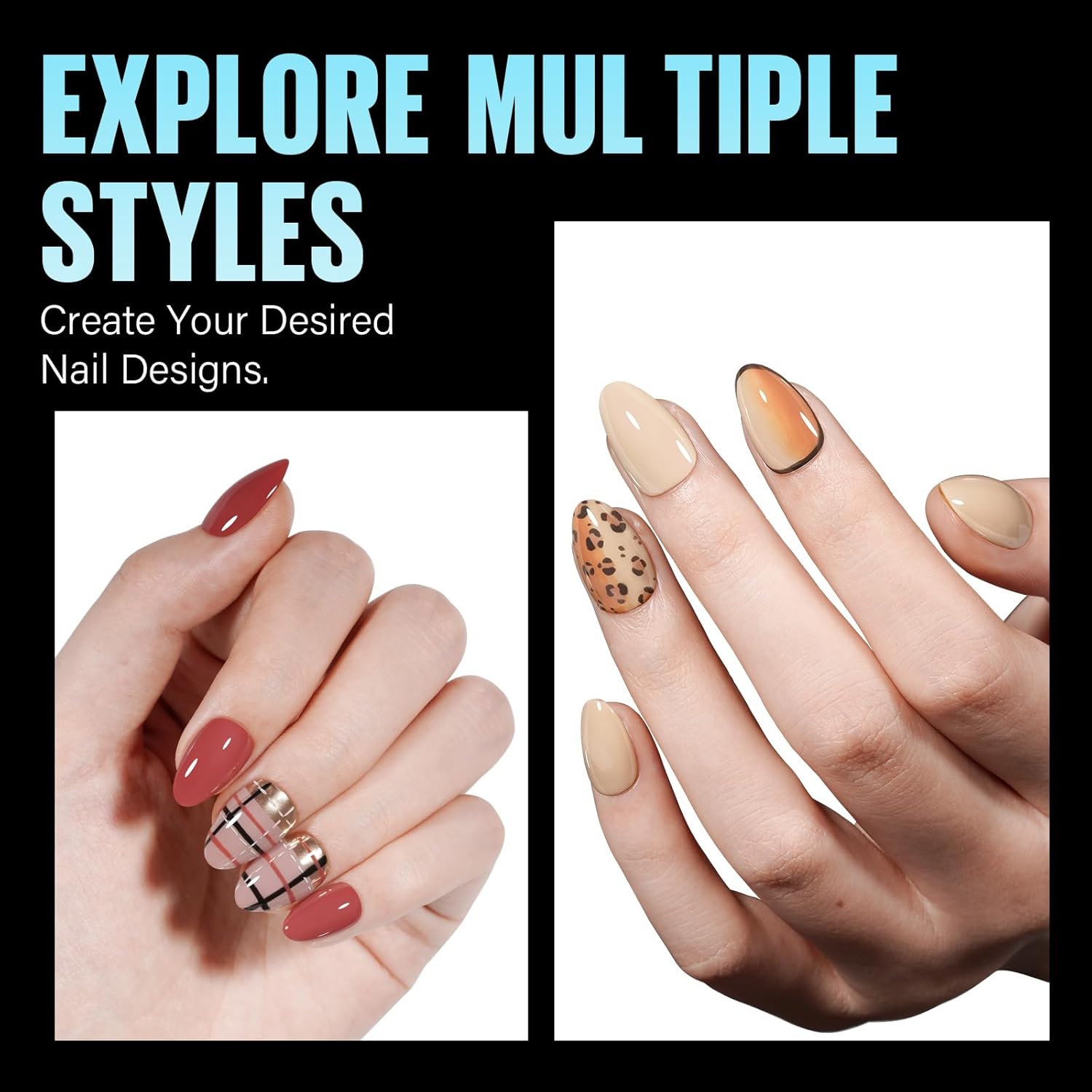 Acrylic Short Almond Nail Tips – 240 Pcs Half Matte Soft Acrylic 12 Sizes Pre-Shaped Cover