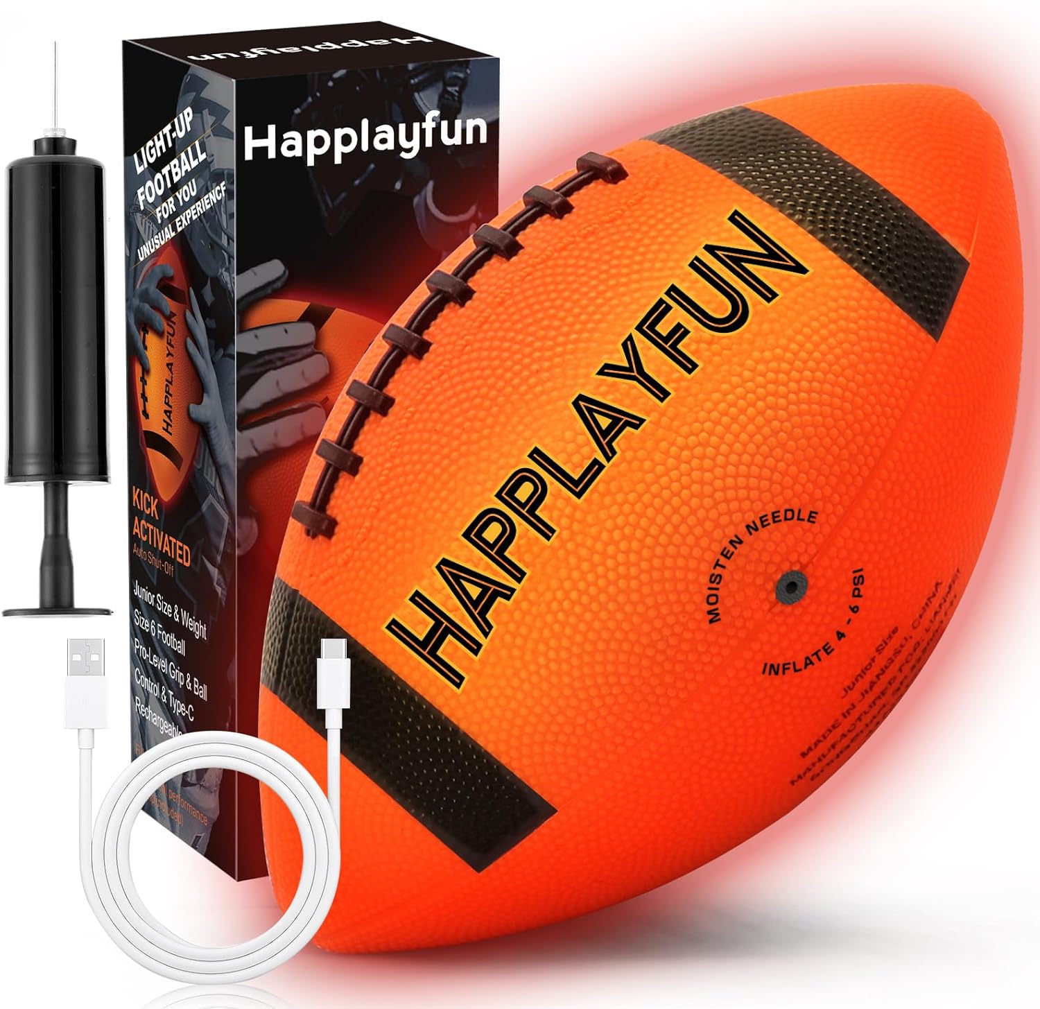 Light Up Football for Kids 8-12 – USB-C Rechargeable LED Glow