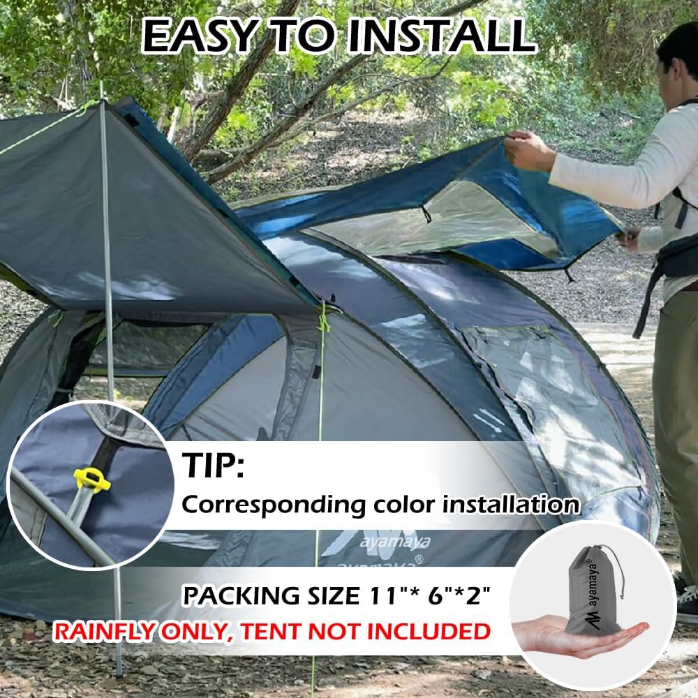 Transparent Replacement Rain Tarp for 4-Person Pop-Up Tent