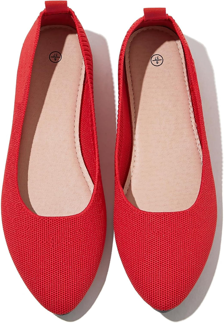 Women’s Pointed Toe Slip-On Ballet Flats – Comfortable Black Dres