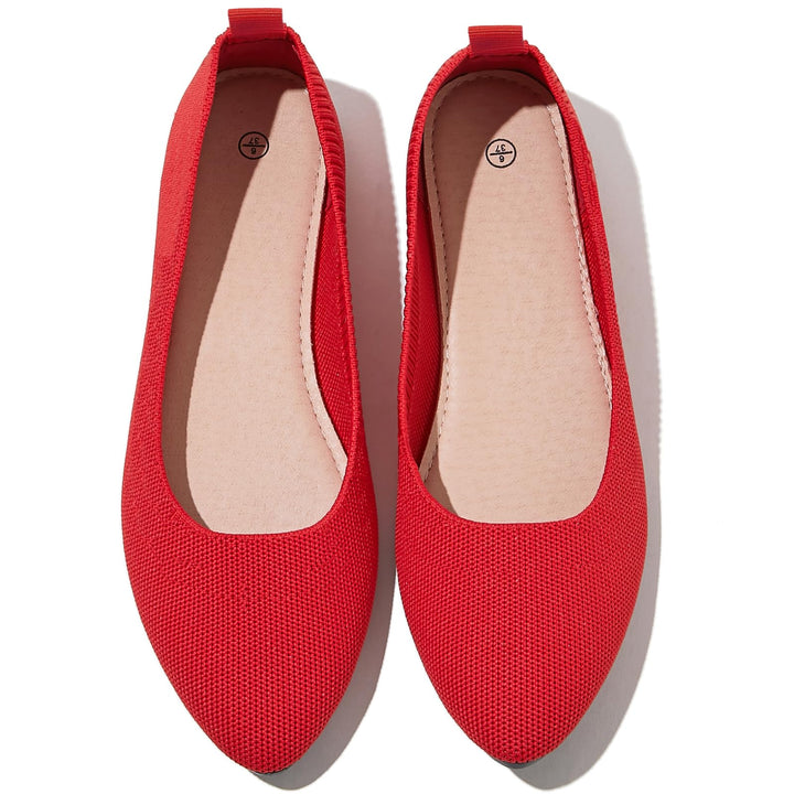 Women’s Pointed Toe Slip-On Ballet Flats – Comfortable Black Dres