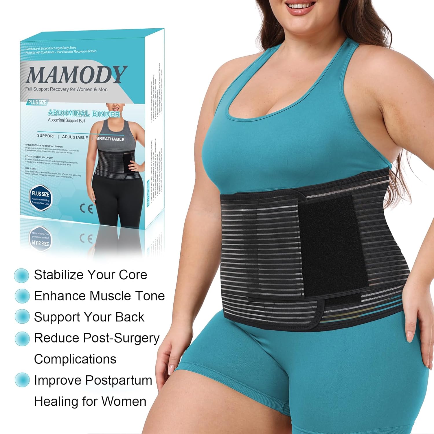 Plus Size Abdominal Binder – Post Surgery & Postpartum Belly Wrap L/XL