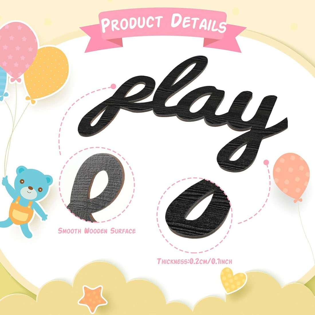 "Where the Wild Ones Play" Wooden Wall Sign – 23" Black Nursery & Playroom Decor