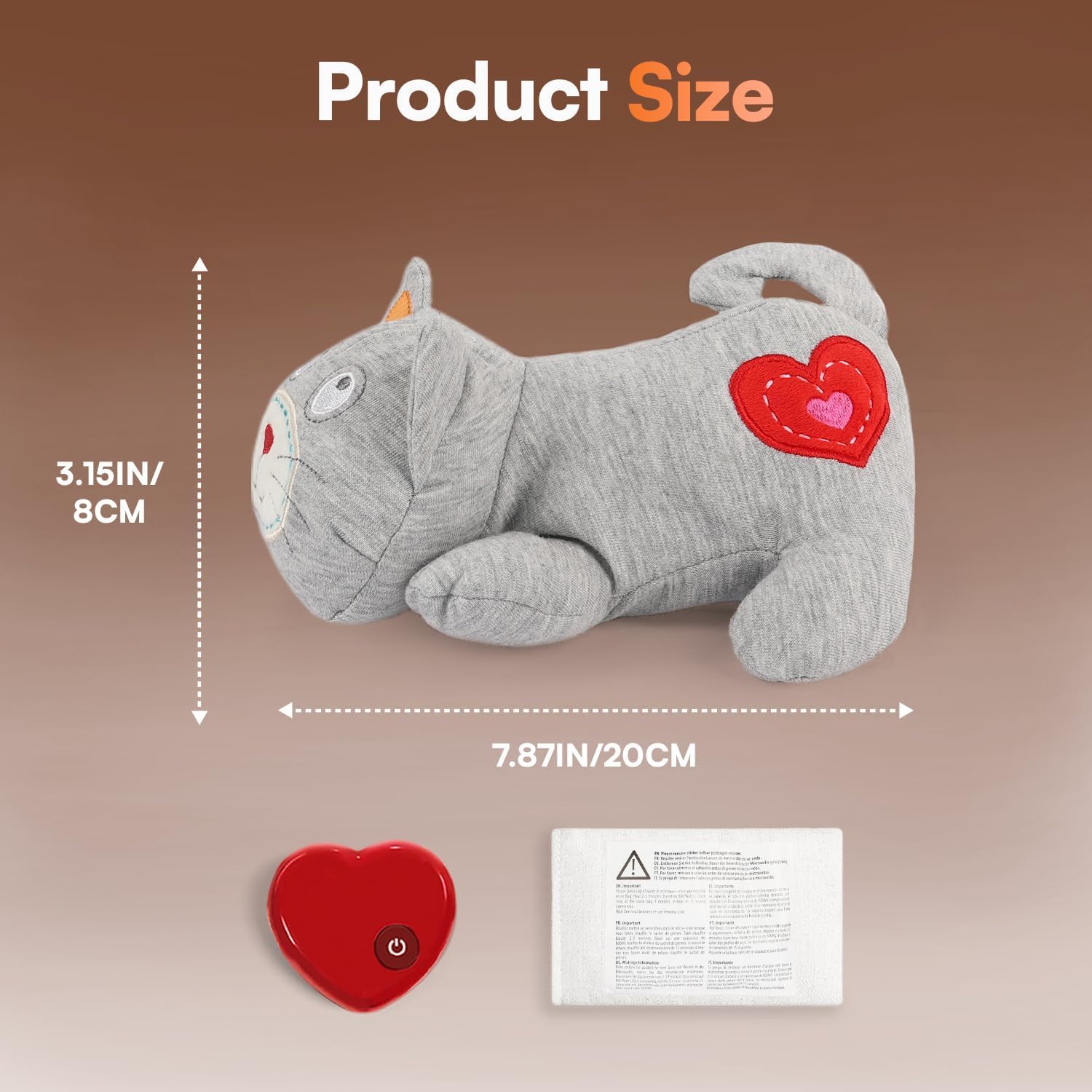 ALL FOR PAWS Heartbeat Cat Plush Toy – Anxiety Relief with Heartbeat