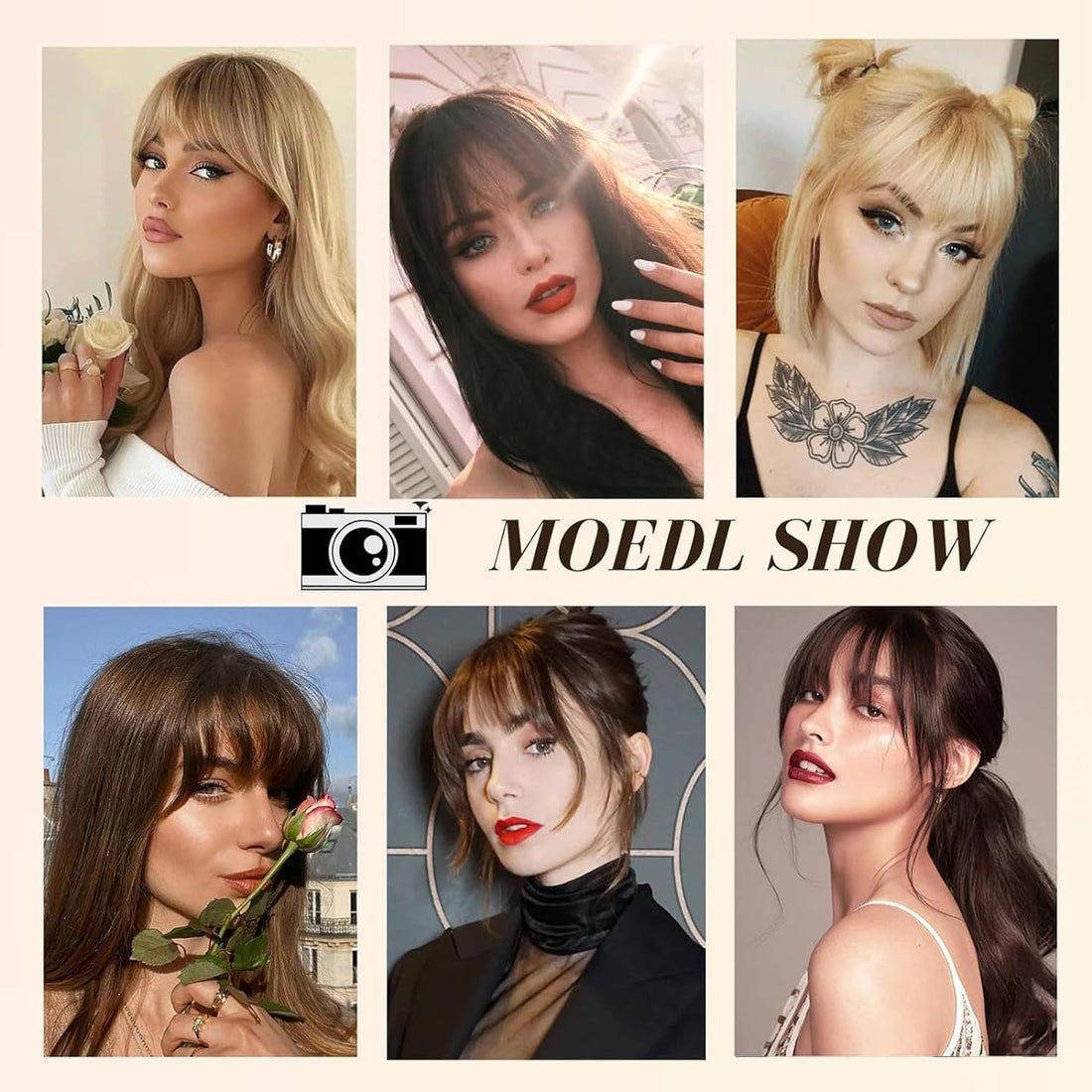 Clip-in Bangs 100% Real Human Hair Extensions – Wispy Brown & Black Fringe with Temples, Faux Bangs Hairpieces for Daily Wear