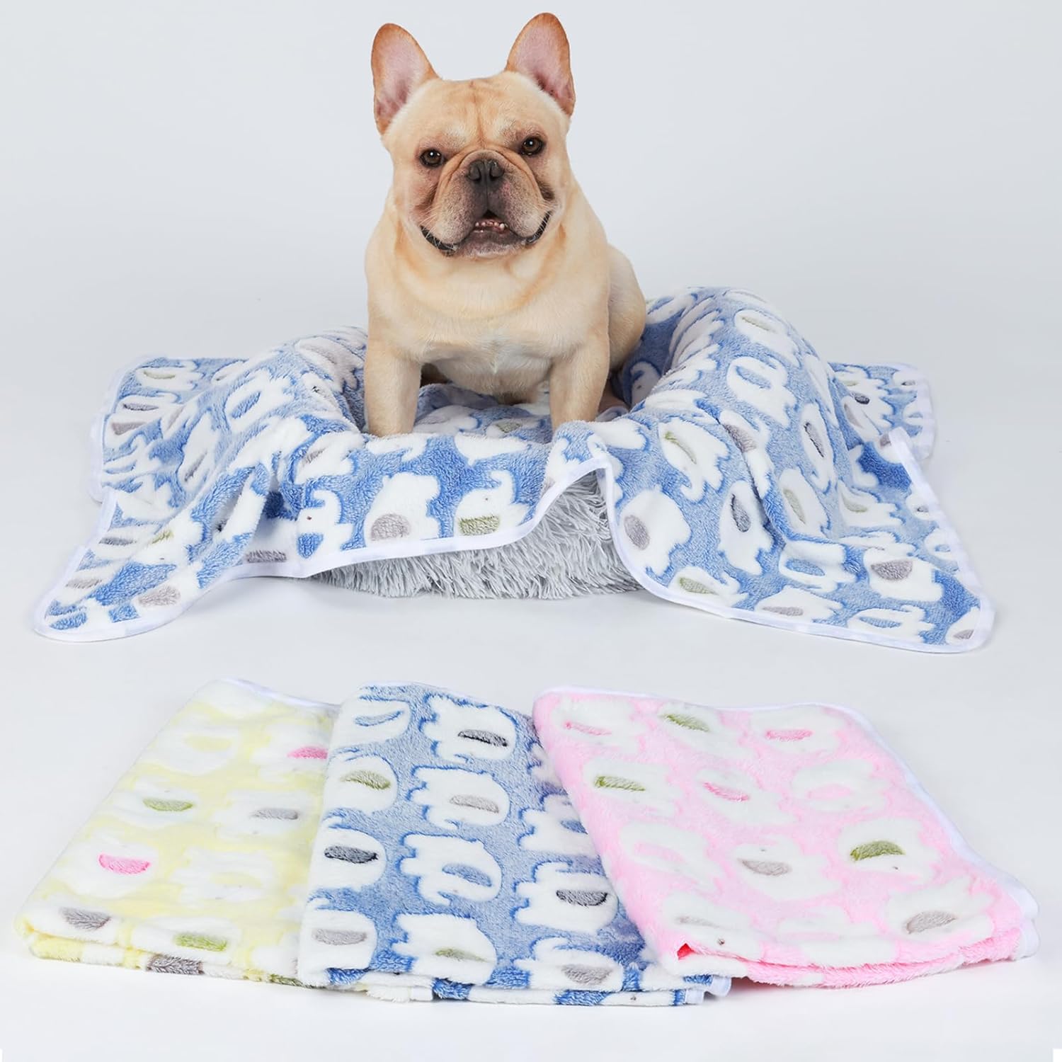 Blankets Super Soft Fluffy Premium Cute Elephant Pattern Pet Blanket
