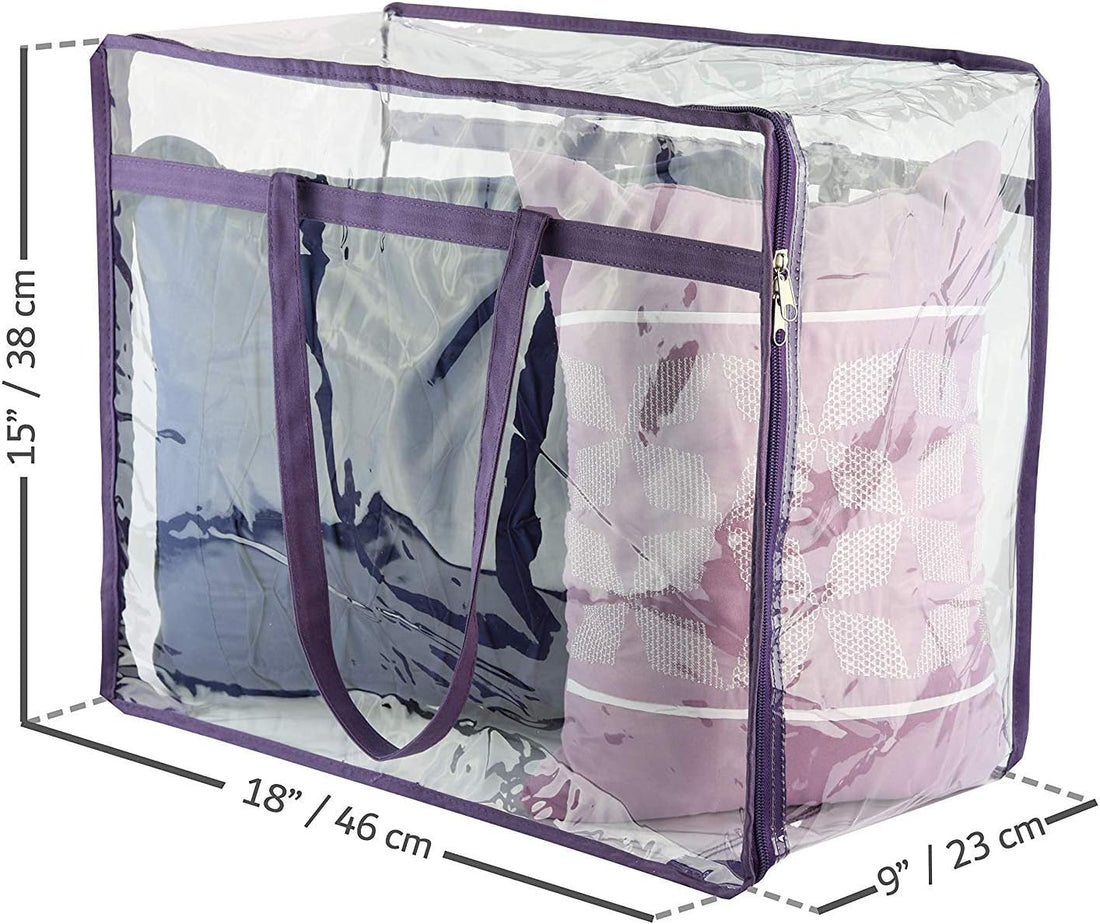 Clear Vinyl Zippered Storage Bags (3-Pack) – 40L Heavy-Duty Organizer