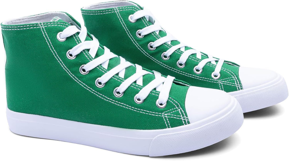 Women’s High-Top Canvas Sneakers – Lace-Up Casual Shoes with Extra Laces