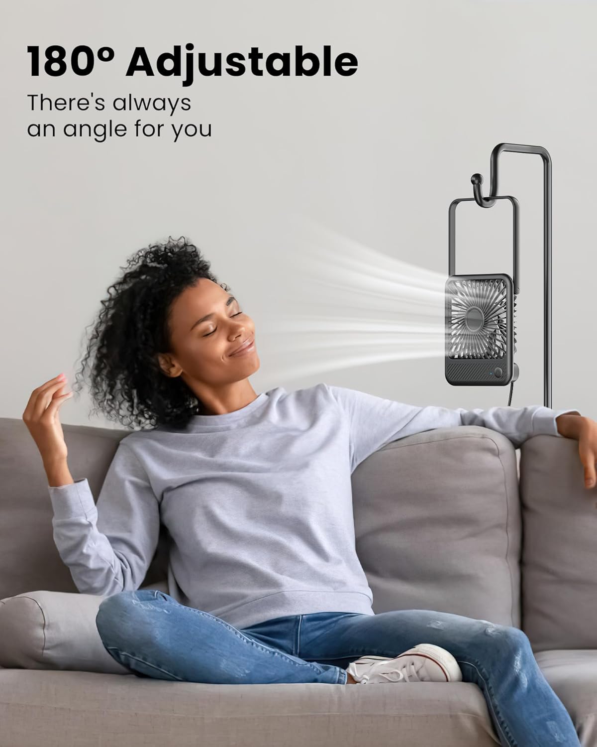 USB Desk Fan – Ultra Quiet 5” Personal Fan with 3 Speeds & 180° Tilt